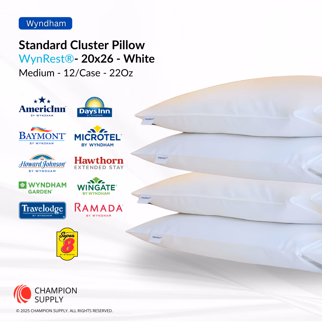 Wynrest Cluster Pillow Standard 20x26 Medium 22 Oz, Case of 12